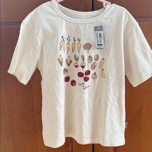 Kids Short Sleeve Cream Graphic Veggie Tee